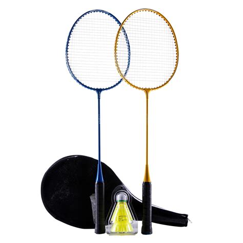 Adult Badminton Rackets Starter Set - Yellow/Blue - Decathlon