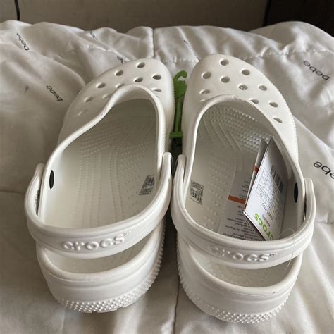 NEW white crocs unisex size 10 mens, size 12... - Depop