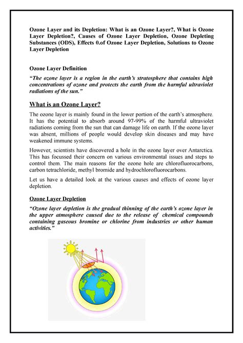 Ozone Layer and its Depletion - ” What is an Ozone Layer? The ozone ...