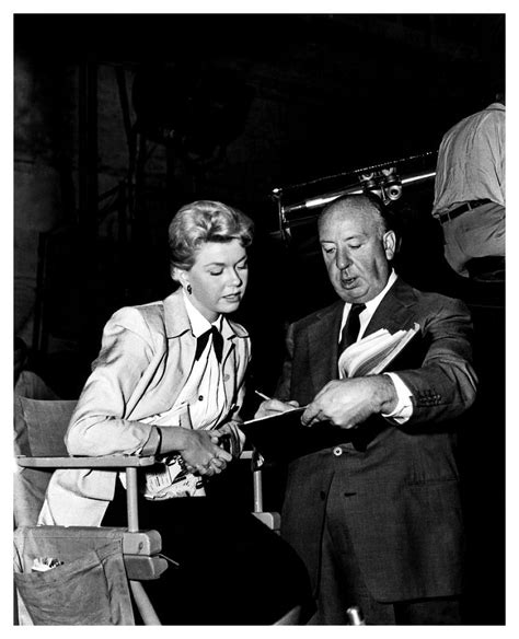 Doris Day and Alfred Hitchcock on the set 'The Man Who Knew Too Much ...