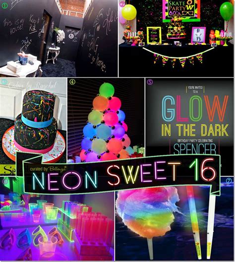 there are many different pictures that include neon lights and balloons ...