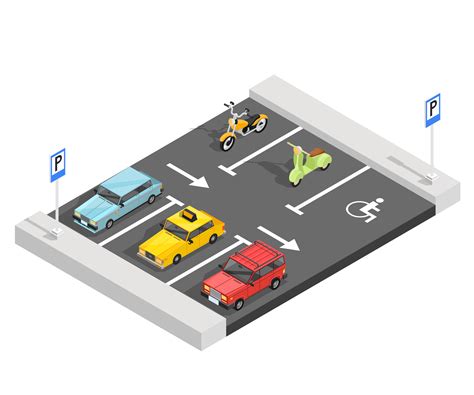 Parking Lot Isometric Composition 470443 Vector Art at Vecteezy