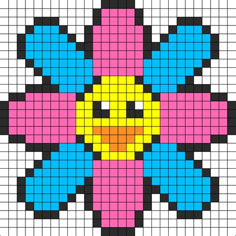 Flower Perler Bead Pattern | Bead Sprites | Misc Fuse Bead Patterns