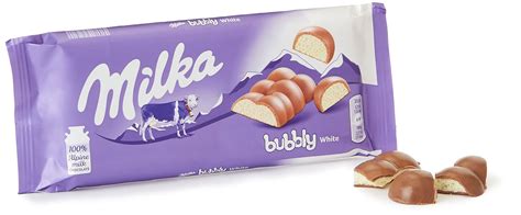 Buy Milka Bubbly Chocolate Bar, White Chocolate Bubbly Texture with ...