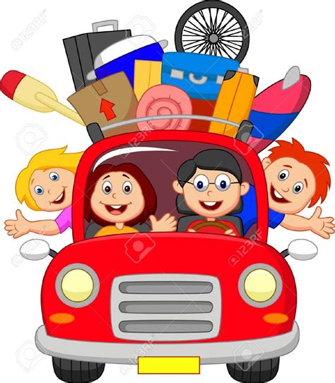 Cartoon Family traveling with car | Family cartoon, Family travel ...