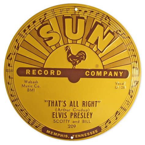 1954, Sun Records released the first Elvis Presley single, 'That's All ...