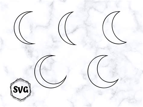 Moon Outline SVG Bundle Crescent Moons Files for Cricut - Etsy UK