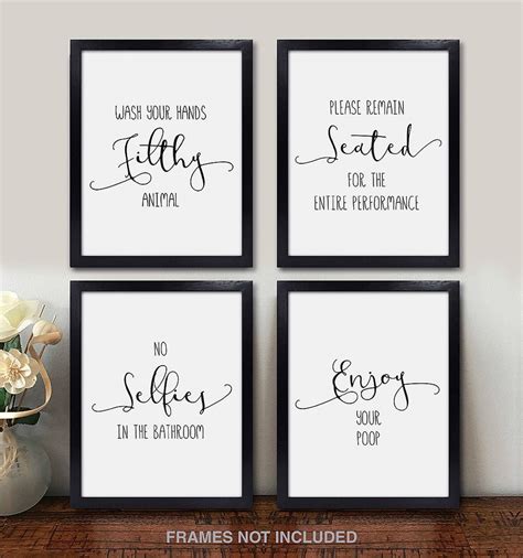 Funny Bathroom Decor Quotes and Sayings Wall Art Photos Prints Bathroom ...