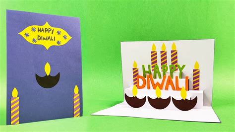 How to Make 3D Greeting Card For Diwali | Diwali Pop Up Card | Crafts ...