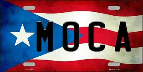 Moca Puerto Rico Flag Background Novelty License Plate