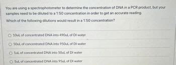 Answered: You are using a spectrophotometer to… | bartleby