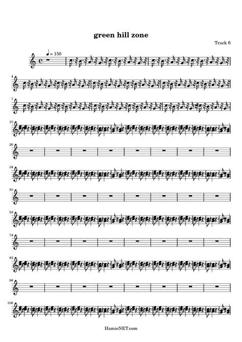 green hill zone Sheet Music - green hill zone Score • HamieNET.com