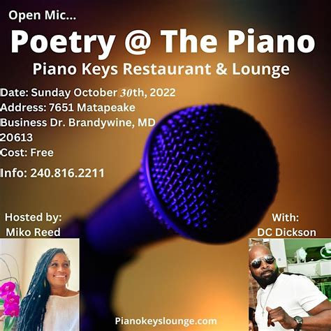 Piano Keys Restaurant & Lounge Open Mic Poetry | Piano Keys Restaurant ...