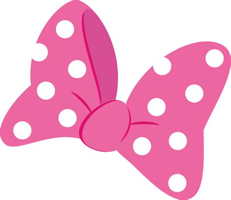 a pink bow with white polka dots on it