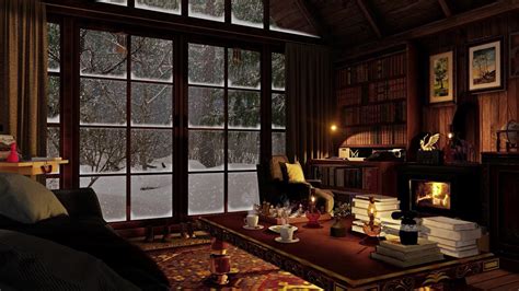 Cozy Cabin In A Blizzard Of Forest | Snowstorm and Crackling Fire ...