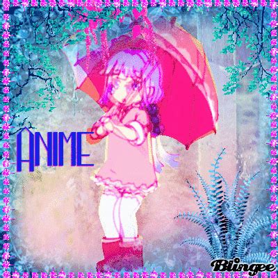 Anime Blue Pink Puddle Stomp Girl Picture #137103010 | Blingee.com