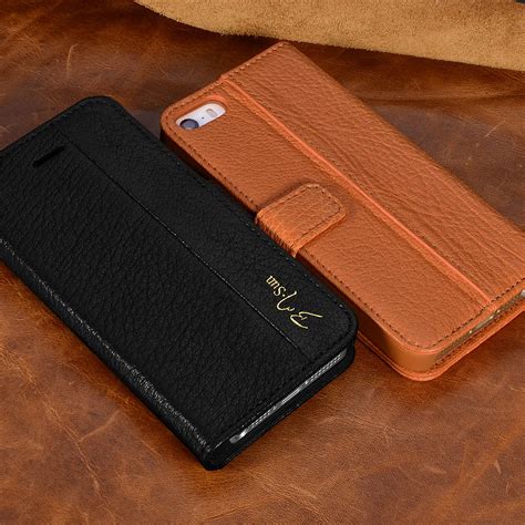 S CH Genuine Leather Luxury Cell Phone Case Wallet Card Slot Filp Cover ...