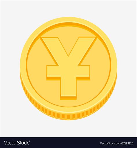 Chinese yuan or japanese yen symbol on gold coin Vector Image