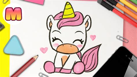 COMO DIBUJAR UN UNICORNIO KAWAII aprender a dibujar y colorear dibujos ...