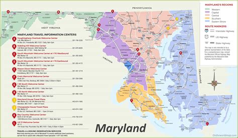 Maryland Tourist Map - Ontheworldmap.com