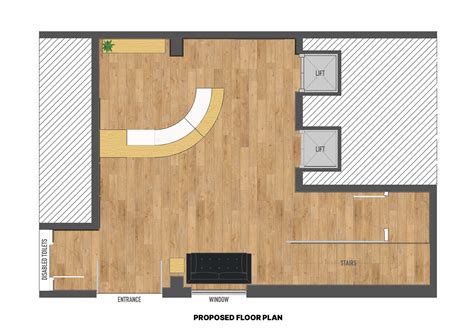 Commercial Reception Area l 2D Space Planning l CAD Drafting