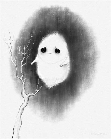 Little Ghost Art Print Cute Ghost Sad Ghost Kawaii Gothic - Etsy