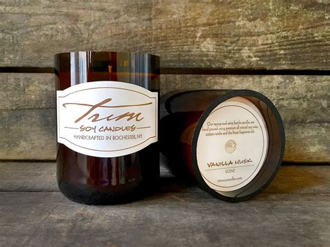 Vanilla Musk Wine Bottle Candle Scented Candle Small Batch - Etsy