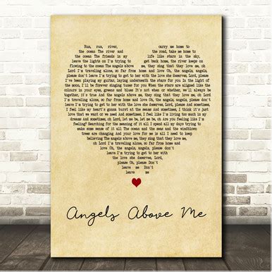 Stick Figure Angels Above Me Vintage Heart Song Lyric Print - Song ...