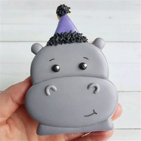 Hippo Sugar Cookie Decorated With Royal Icing. Cookie Decorating Video ...