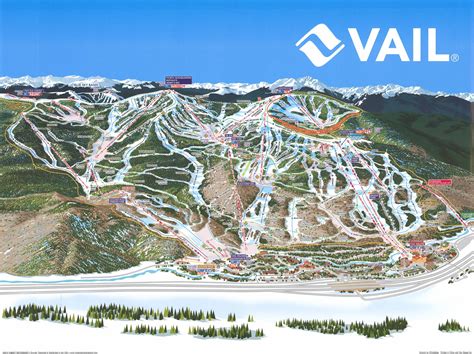 Vail Resort Ski Trail Map Ski Poster - Art Source International