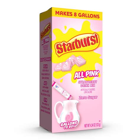 Starburst Sugar Free Strawberry Drink Mix, 0.54 oz, 8 Count Gallon ...