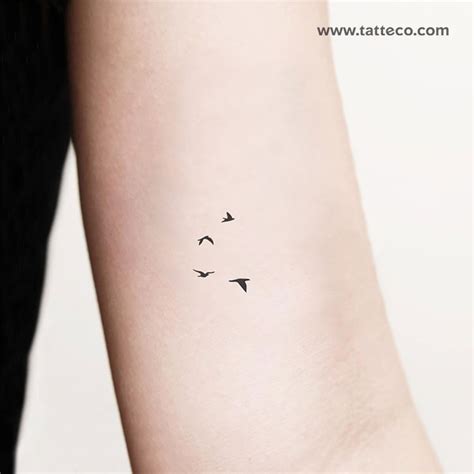 Minimalist Flying Birds Temporary Tattoo - Set of 3 – Tatteco