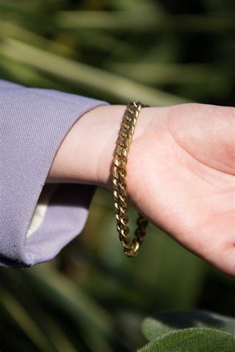 Vintage Brass Thick Chain Bracelet, Solid Dead Stock Brass - Etsy