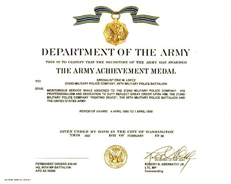 Certificate Of Achievement Army Template | Best Creative Template Design