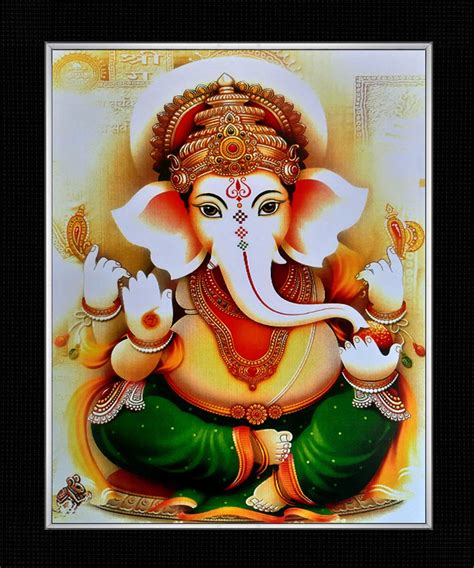 Buy Shree Handicraft Lord Ganesha Painting Photo for Wall (29 x 24.5 x ...