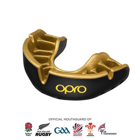 Opro | Self-Fit Gold Level Mouth Guard | Sort/Guld | SportsDirect.com ...