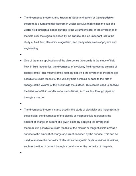 Applications of the Divergence Theorem - The divergence theorem, also ...