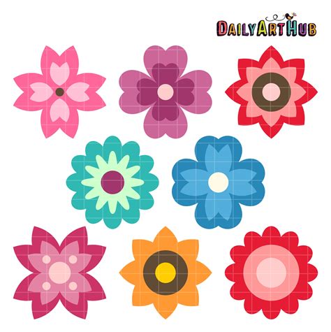 Simple Spring Flowers Clip Art Set – Daily Art Hub – Free Clip Art Everyday