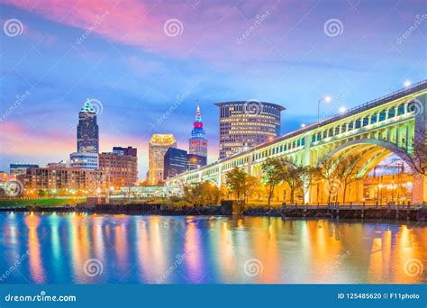 View of Downtown Cleveland Skyline in Ohio USA Stock Photo - Image of ...