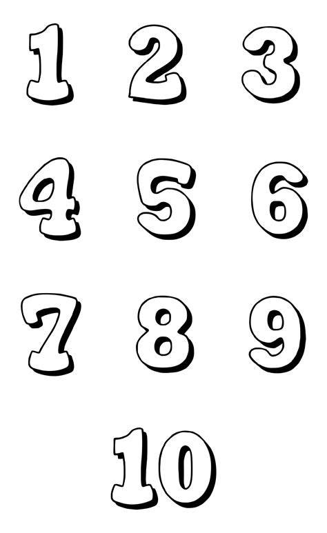 Printable Bubble Writing Numbers 1 10 | Bubble numbers, Free printable ...