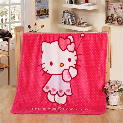 70x100cm Hot Sale Cute Hello Kitty Children Blanket Cartoon Baby Nap ...