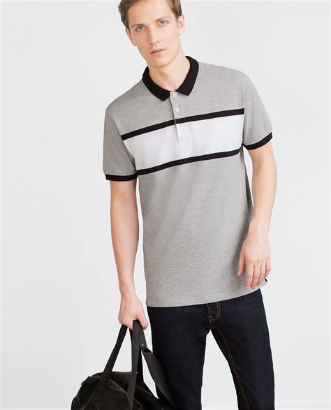 Polo Noir Homme Zara