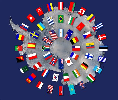 Antarctica World Map With Countries Flags | Images and Photos finder