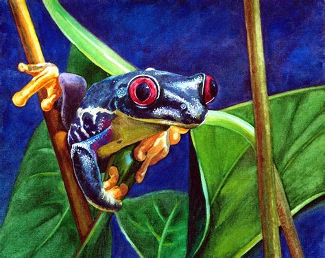 Rainforest Frog Painting by Olga Tereshchuk - Fine Art America