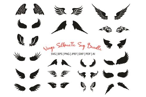 Wings Silhouette Svg Files Graphic by MeshaArts · Creative Fabrica