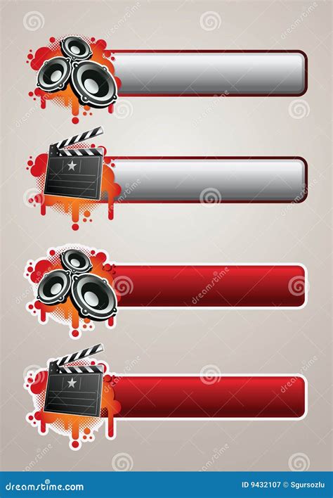 Entertainment Banner Set 2 stock vector. Illustration of instrument ...