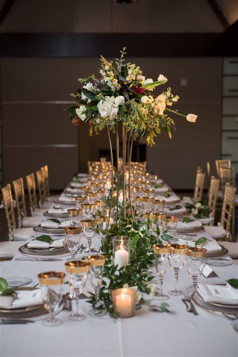 Modern, Elegant Wedding Reception Decor, Long Feasting Table with Tall ...