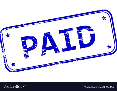 Paid rubber stamp Royalty Free Vector Image - VectorStock