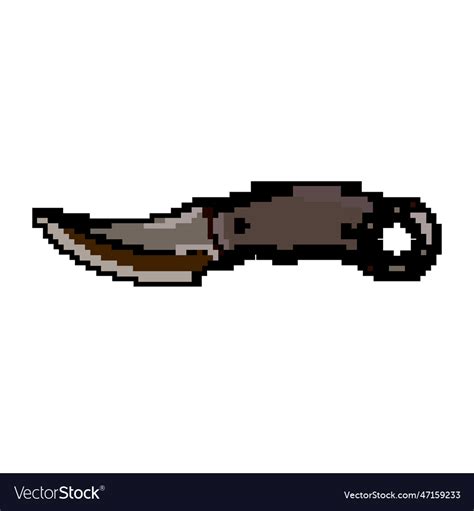 Metal military knife game pixel art Royalty Free Vector