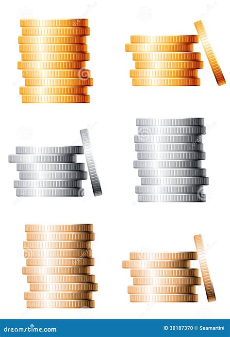 Bronze, Silver and Gold Stacks Stock Vector - Illustration of loan ...